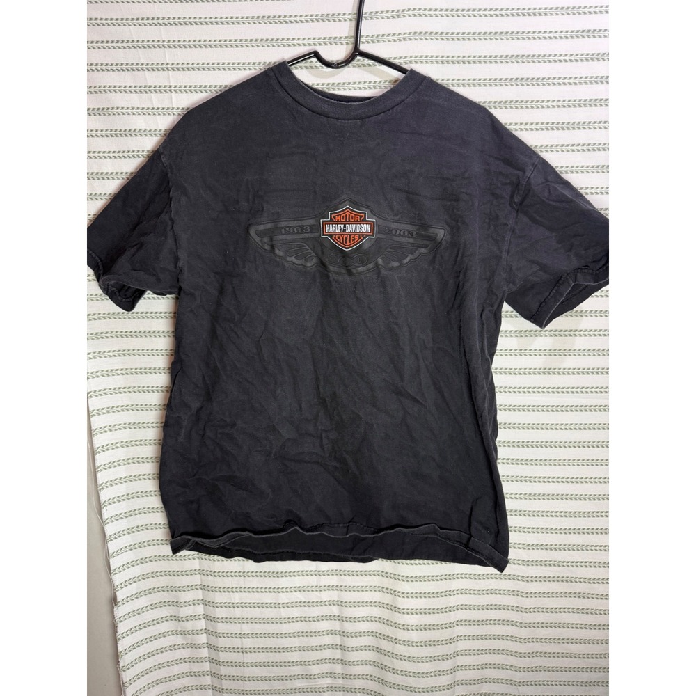 Harley-Davidson 2000s Mens 100th Anniversary T-Shirt Black Graphic XL USA Made